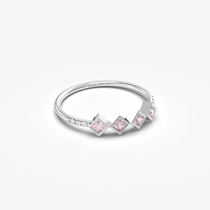 18K Gold Delicate Pink Topaz Ring - 2S170PNK