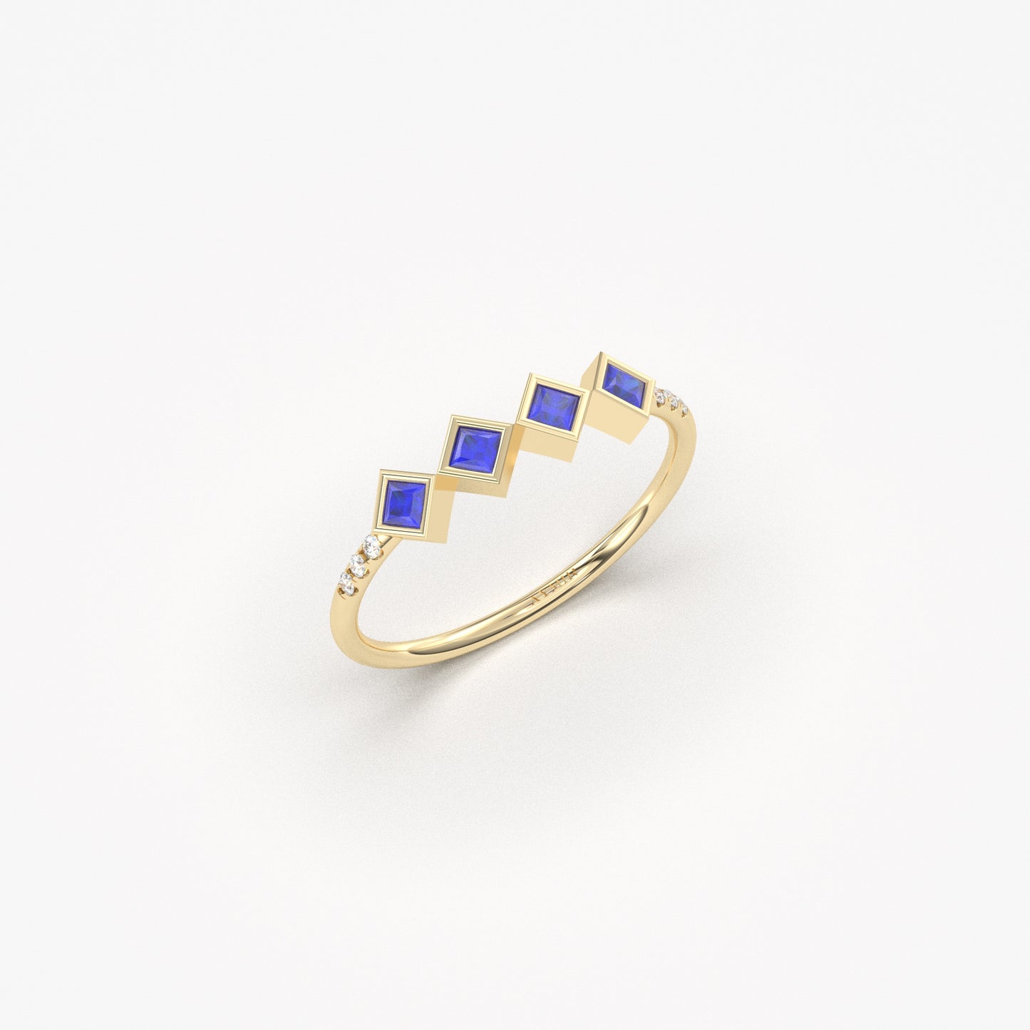 18K Blue Sapphire Gold Ring - 2S170SAF