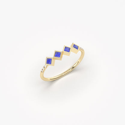 18K Blue Sapphire Gold Ring - 2S170SAF
