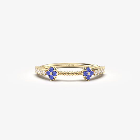 18K Gold Unique Sapphire Ring - 2S176SAF