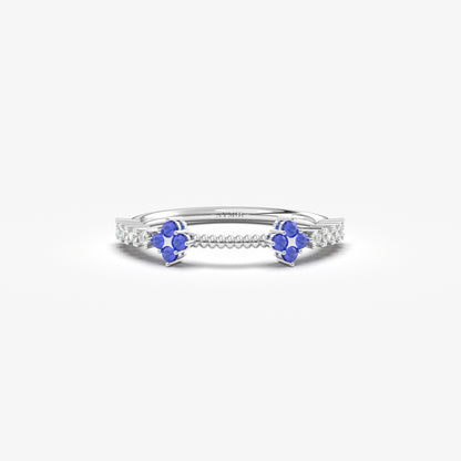 14K Gold Unique Sapphire Ring - 2S176SAF