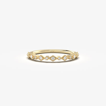 10K Gold Tiny Stackable Diamond Ring - 2S17