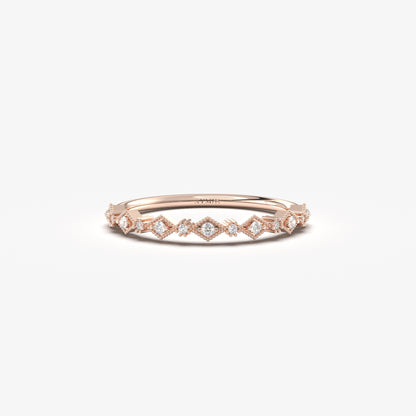 10K Gold Tiny Stackable Diamond Ring - 2S17