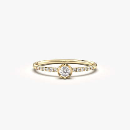 14K Gold Engagement CZ Ring - 2S181