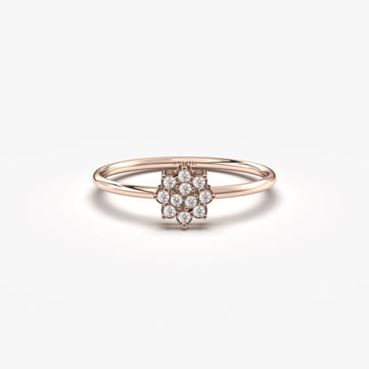 10K Gold Minimalist Seed Diamond Ring - 2S182