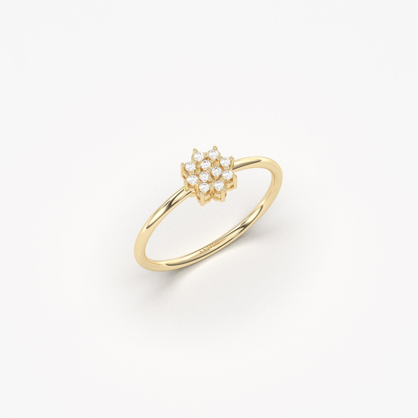 10K Gold Minimalist Seed Diamond Ring - 2S182