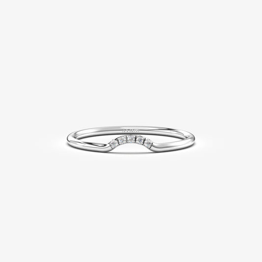 10K Gold Dainty Curved Ring - 2S184