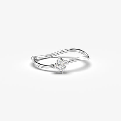 18K Gold Curved Seed Ring - 2S187