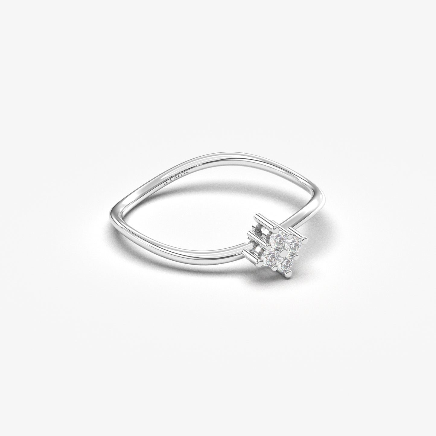 18K Gold Curved Seed Ring - 2S187
