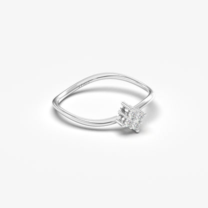 18K Gold Curved Seed Ring - 2S187