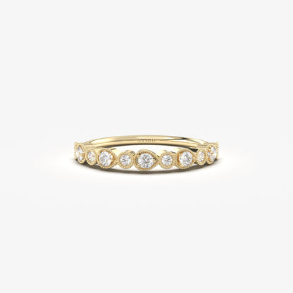 10K Gold Minimalist Wedding Diamond Ring - 2S18