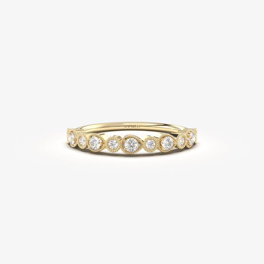 10K Gold Minimalist Wedding Diamond Ring - 2S18
