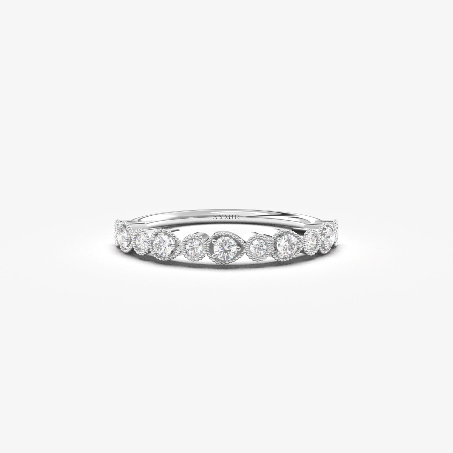 10K Gold Minimalist Wedding Diamond Ring - 2S18