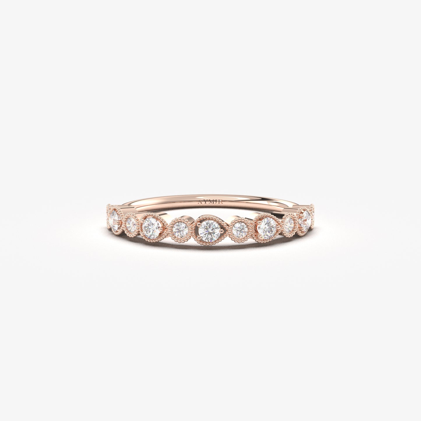 10K Gold Minimalist Wedding Diamond Ring - 2S18