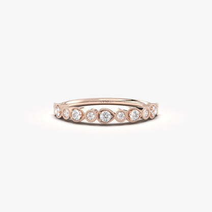 10K Gold Minimalist Wedding Diamond Ring - 2S18