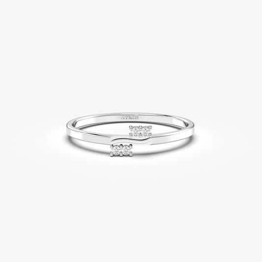 18K Gold Stack Wedding Diamond Ring - 2S190
