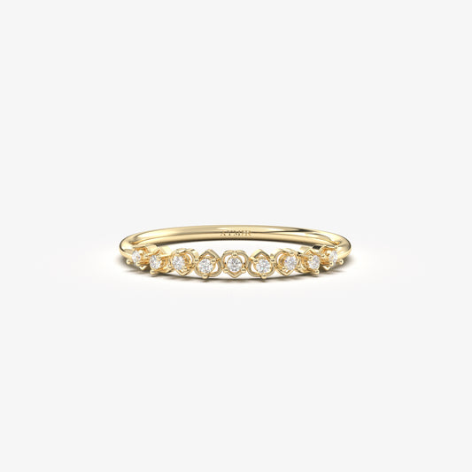 10K Gold Minimalist Heart Diamond Ring - 2S192