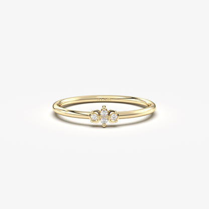 10K Solid Gold Diamond Stacking Ring - 2S193