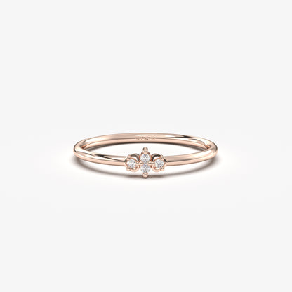 10K Solid Gold Diamond Stacking Ring - 2S193