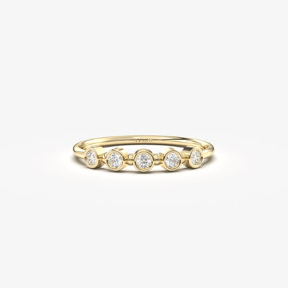 18K Gold Bezel Setting Diamond Ring - 2S197