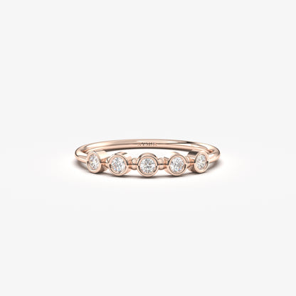 18K Gold Bezel Setting Diamond Ring - 2S197
