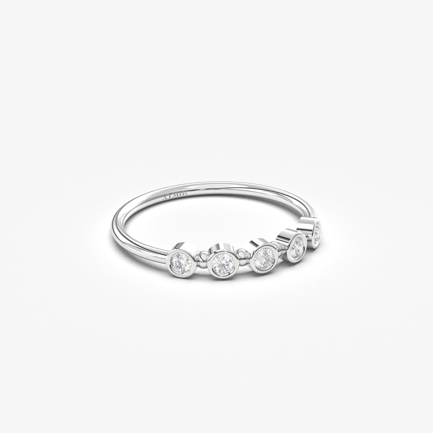 18K Gold Bezel Setting Diamond Ring - 2S197