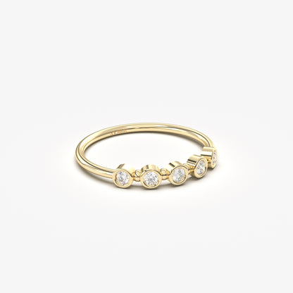 18K Gold Bezel Setting Diamond Ring - 2S197