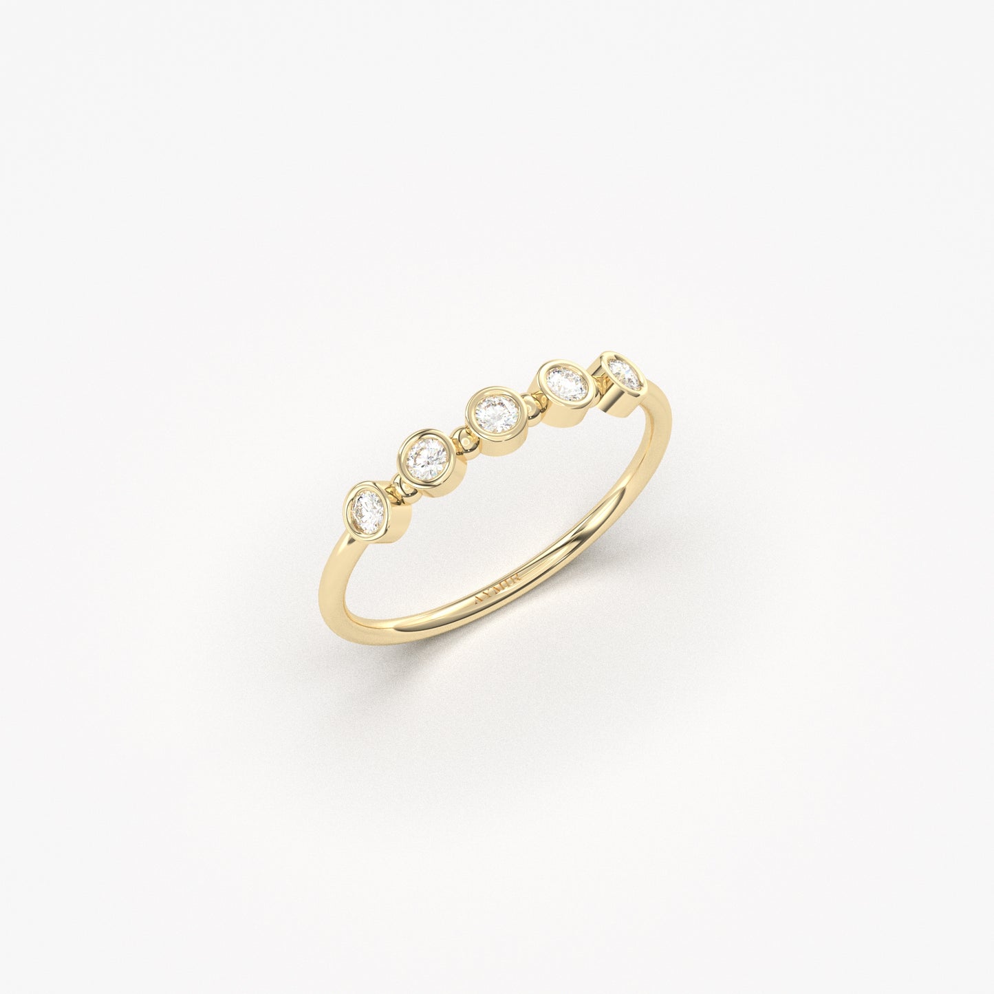 18K Gold Bezel Setting Diamond Ring - 2S197