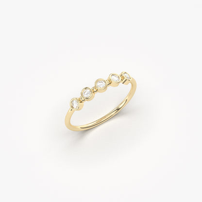 18K Gold Bezel Setting Diamond Ring - 2S197