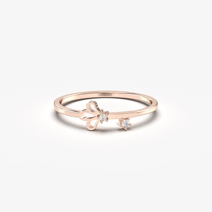 18K Gold Stack Mini Diamond Ring - 2S201
