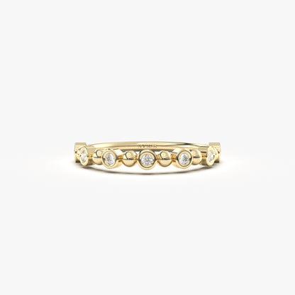 14K Gold Bubble Stack Diamond Ring - 2S211DIA