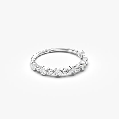 14K Gold Bubble Stack Diamond Ring - 2S211DIA