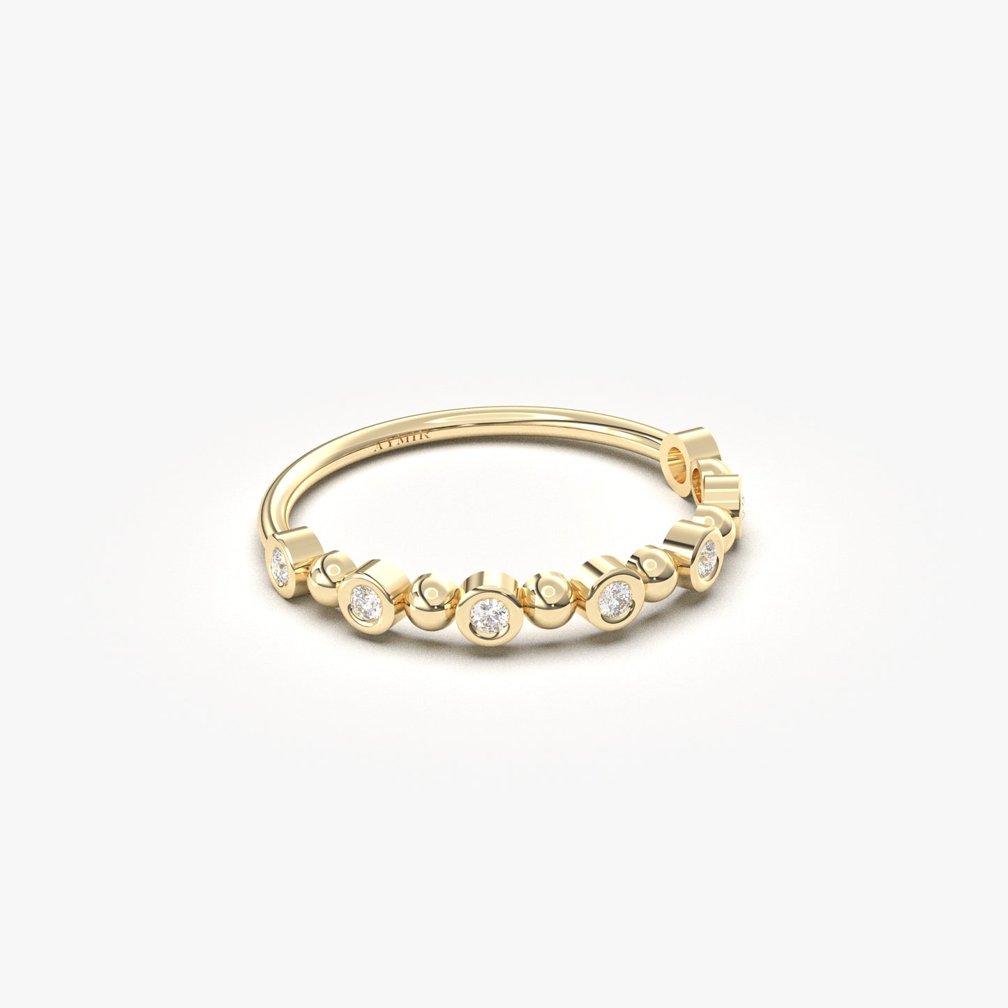 14K Gold Bubble Stack Diamond Ring - 2S211DIA