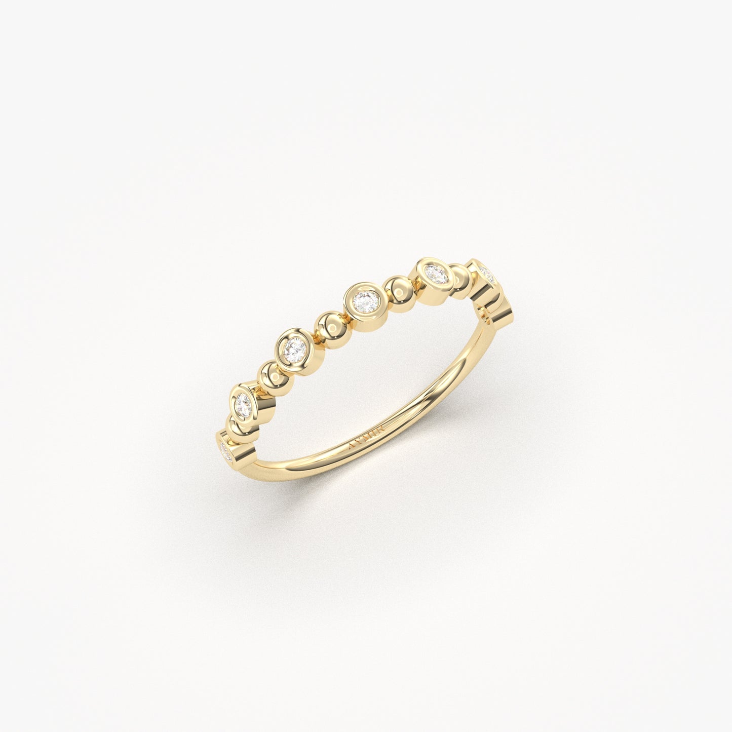 14K Gold Bubble Stack Diamond Ring - 2S211DIA