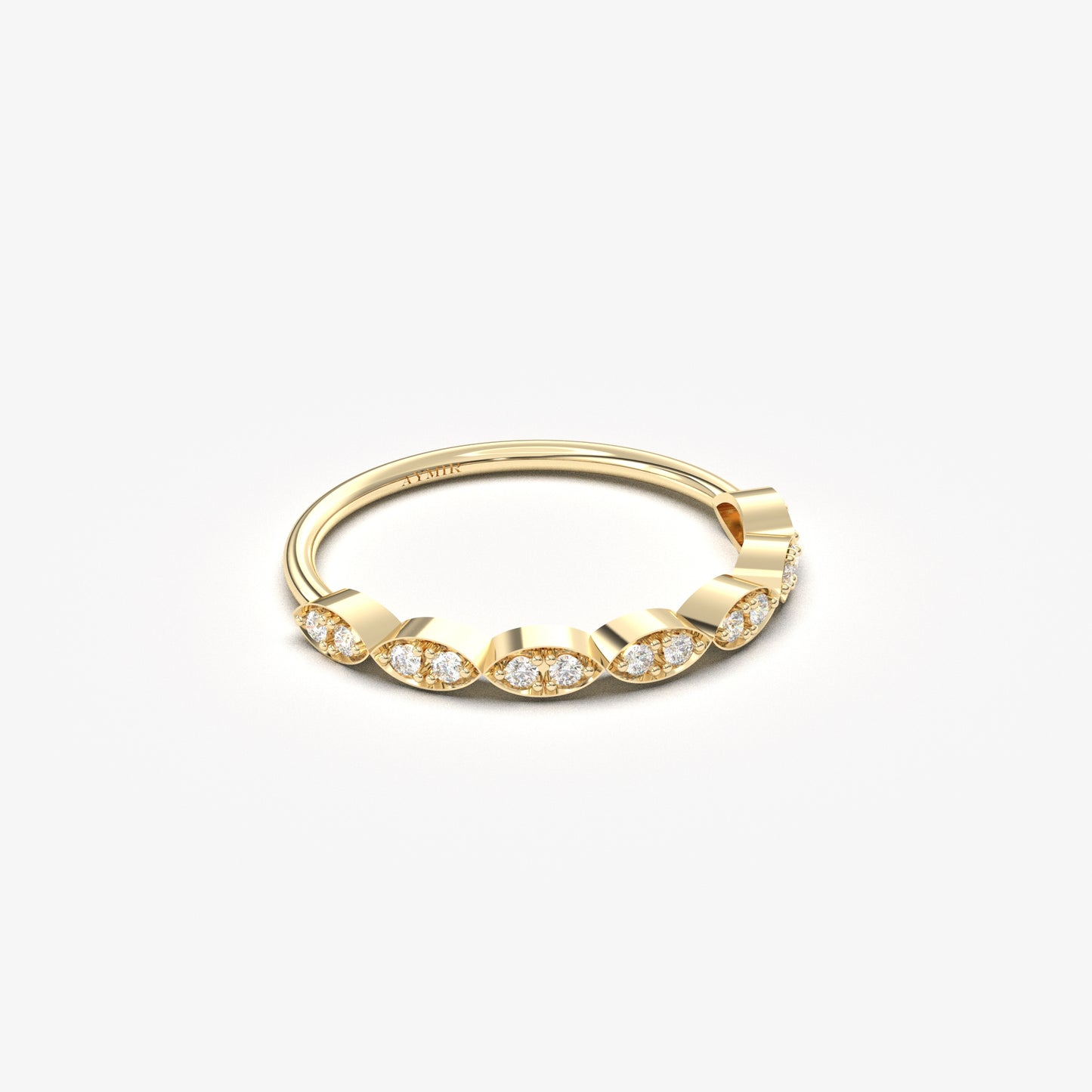 10K Gold Thin Wedding Ring - 2S21DIA