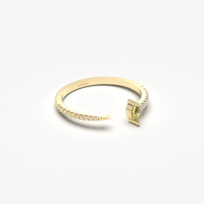 18K Gold Marquise Cut Peridot and Diamond Ring - 2S232PER