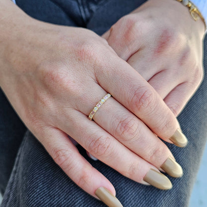 18K Gold Baguette Cut Pink and Cz Ring - 2S233PNK