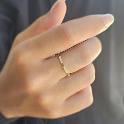 18K Gold Baguette Cut Peridot and Cz Ring - 2S241PER