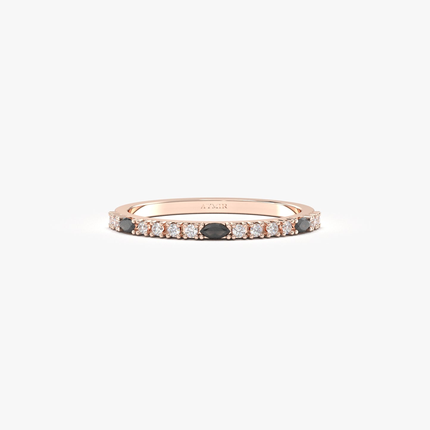 10K Gold Unique Marquise Black Onyx and Cz Ring - 2S243BLK