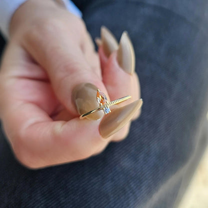 14K Gold Pear Champagne and Diamond Ring - 2S294CHAMP