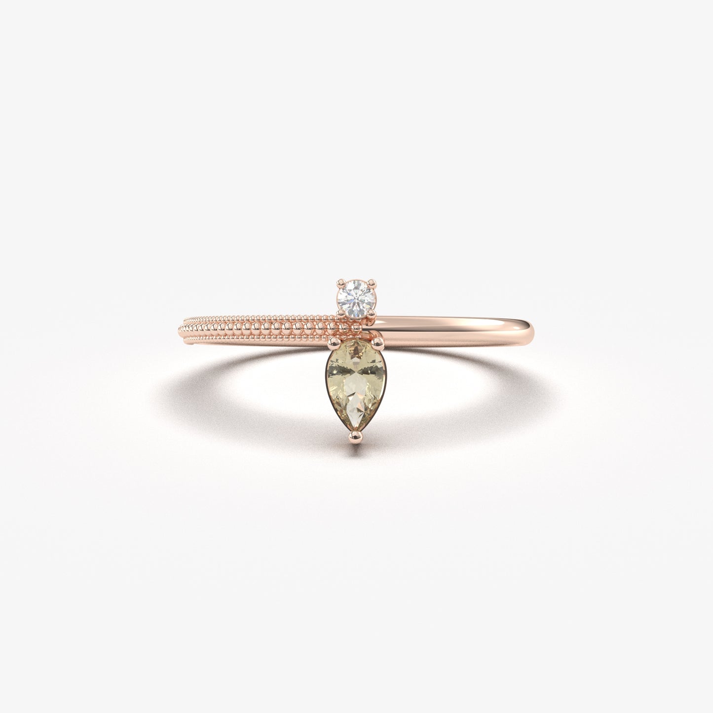 14K Gold Pear Cut Zultanite and Diamond Ring - 2S294ZUL
