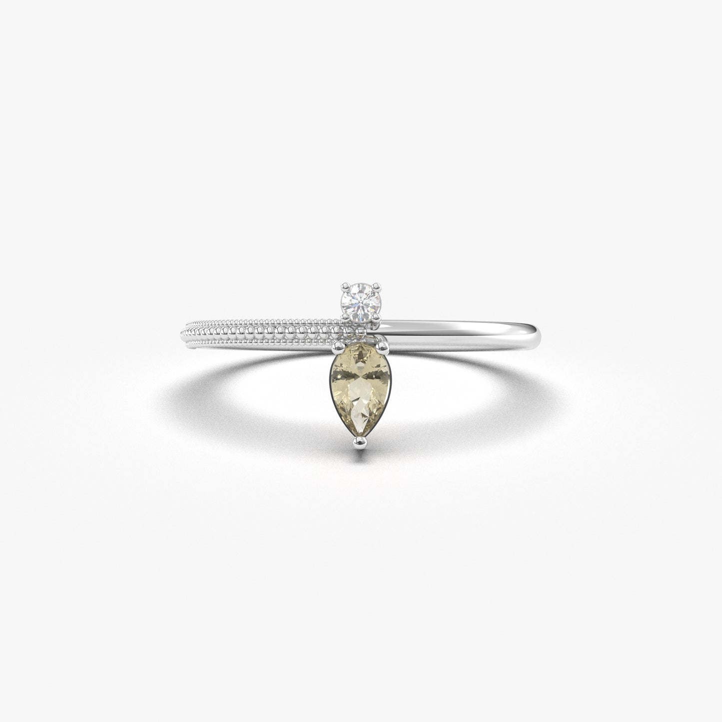 14K Gold Pear Cut Zultanite and Diamond Ring - 2S294ZUL