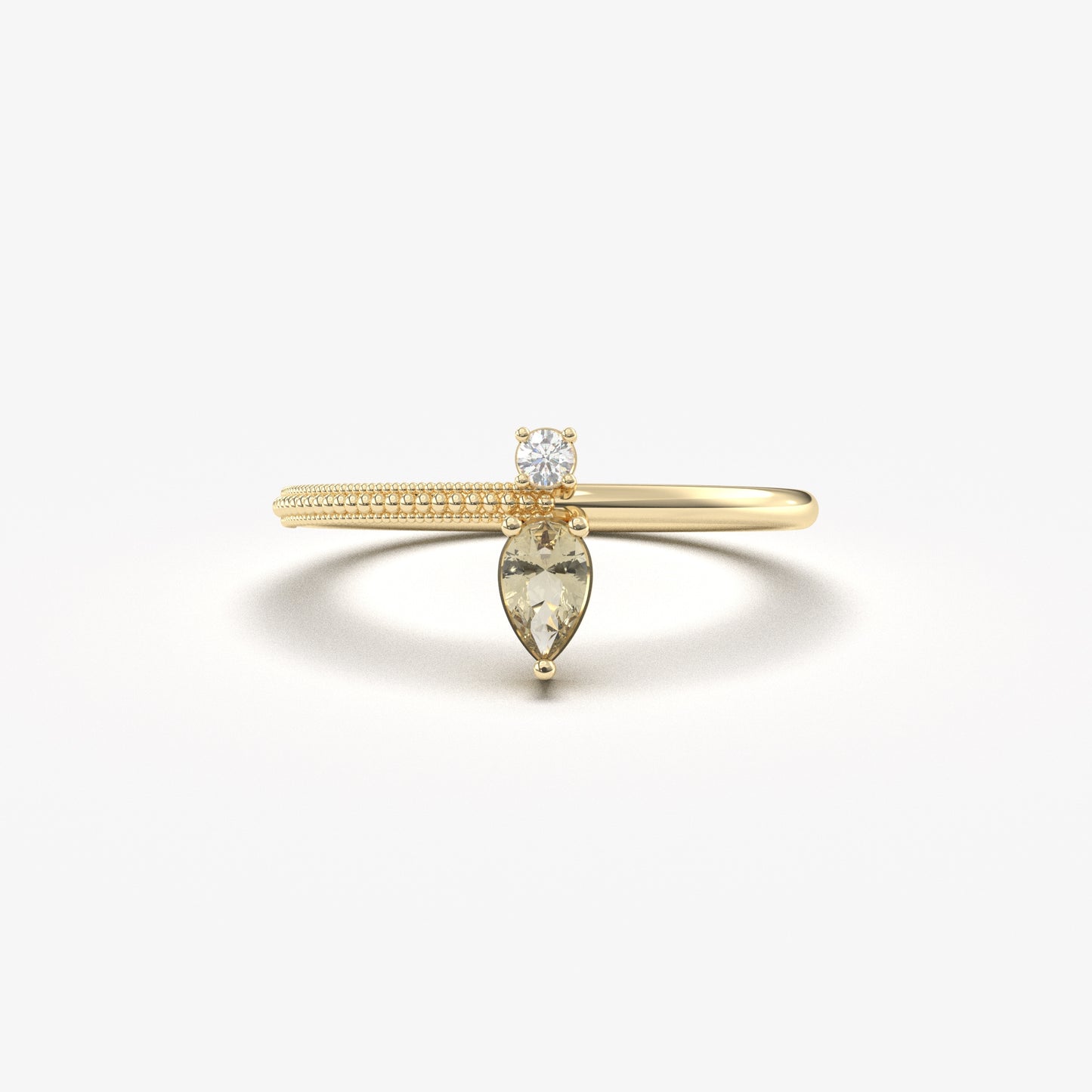 14K Gold Pear Cut Zultanite and Diamond Ring - 2S294ZUL