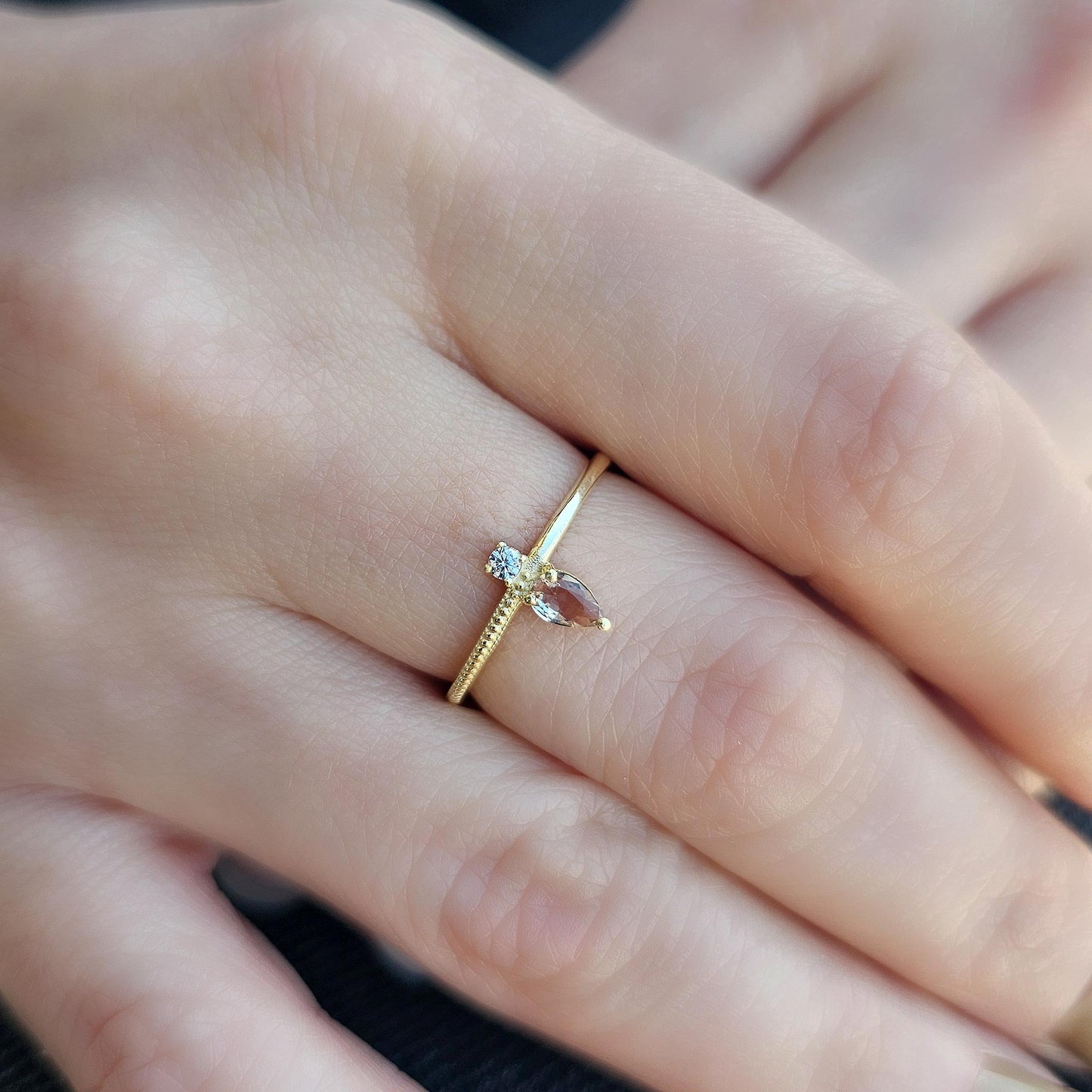 14K Gold Pear Cut Zultanite and Diamond Ring - 2S294ZUL