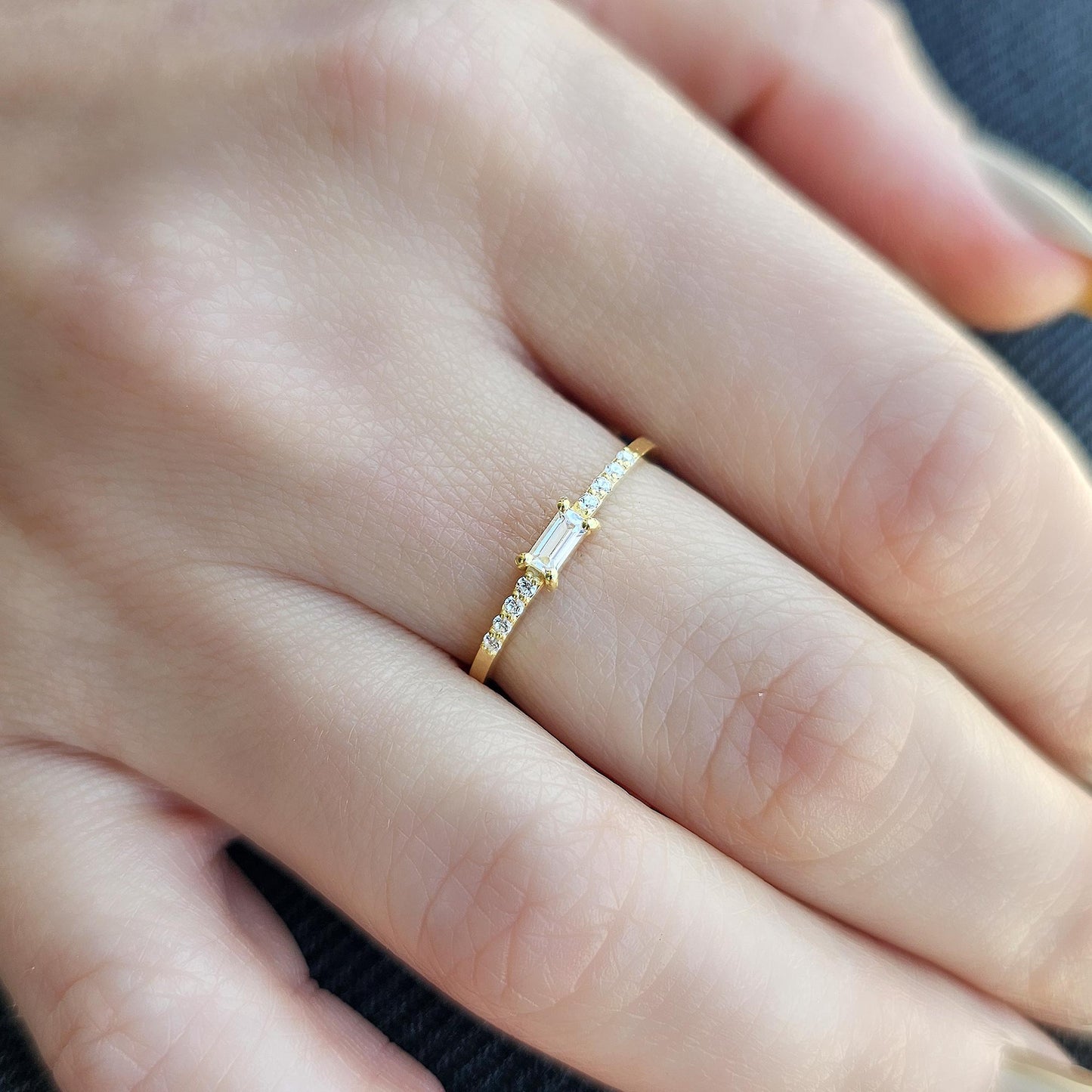 10K Gold Baguette Diamond Ring - 2S2DIA