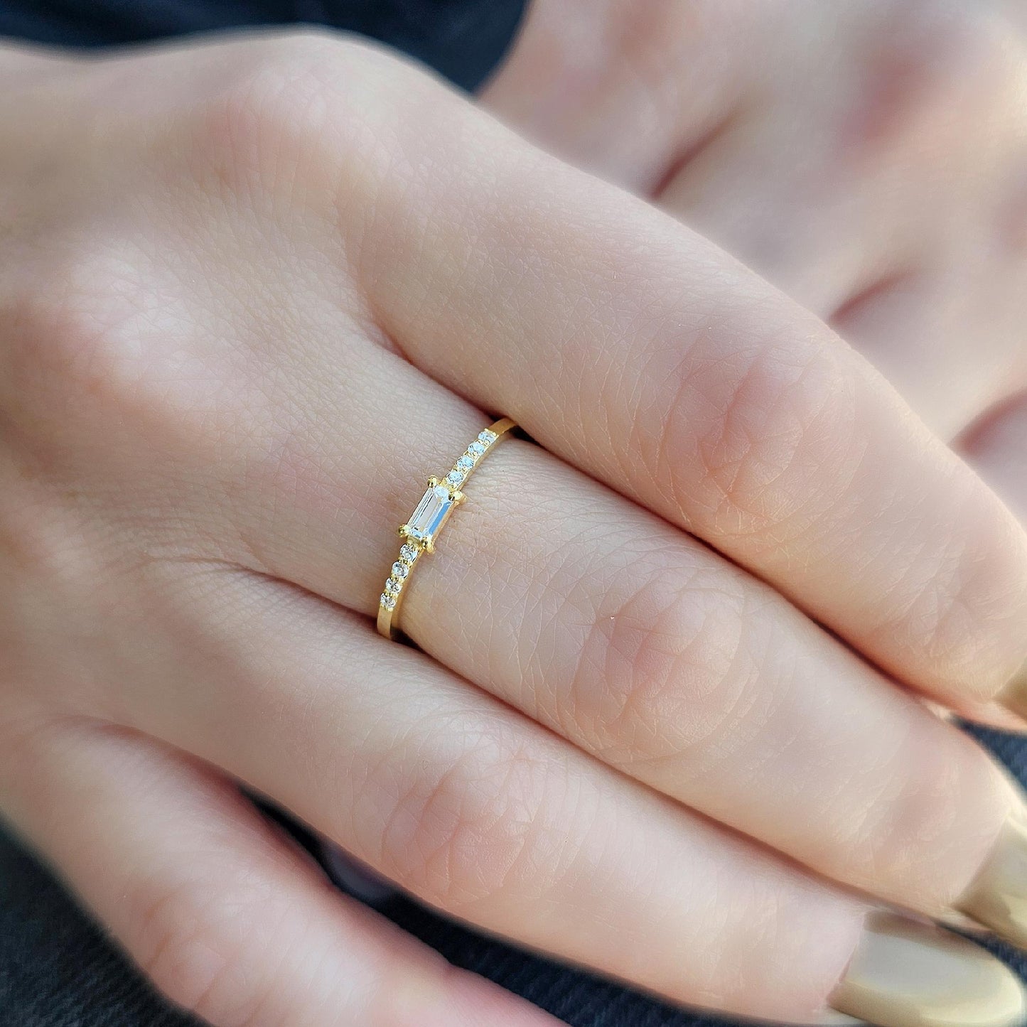 10K Gold Baguette Diamond Ring - 2S2DIA