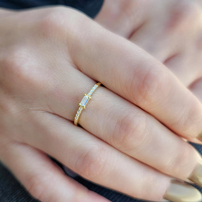 10K Gold Baguette Diamond Ring - 2S2DIA