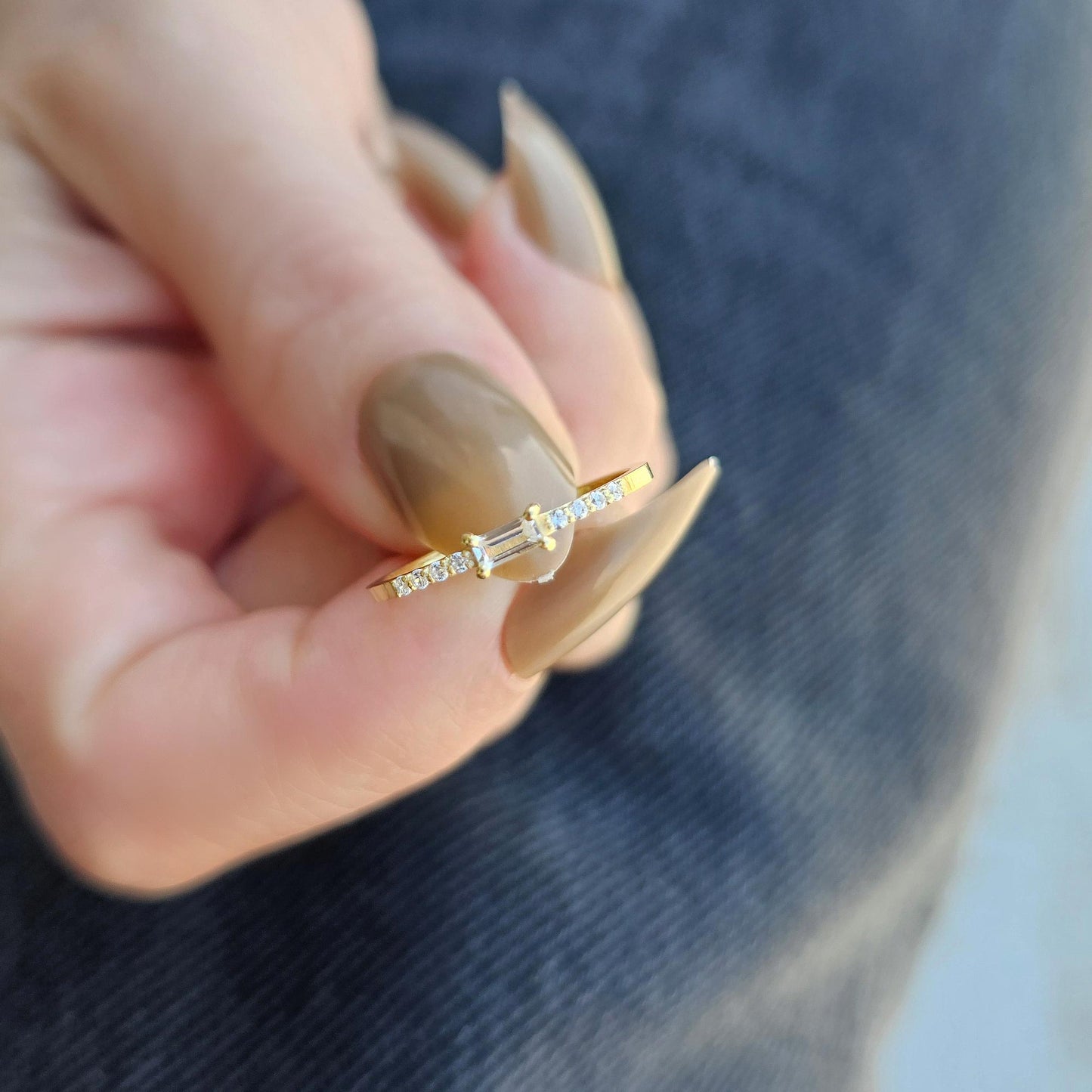 10K Gold Baguette Diamond Ring - 2S2DIA