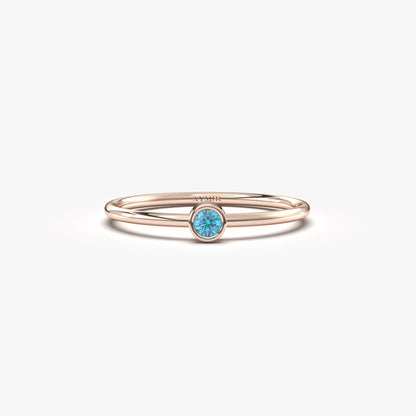 18K Gold Minimalist Sky Blue Ring - 2S34SKY