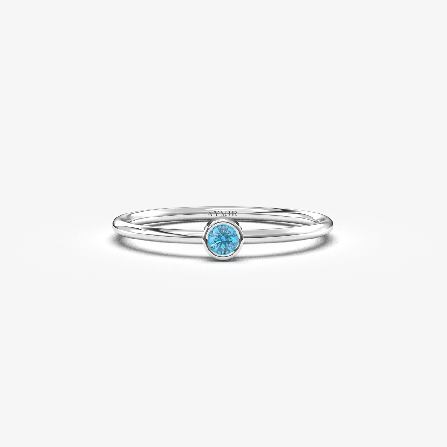 18K Gold Minimalist Sky Blue Ring - 2S34SKY